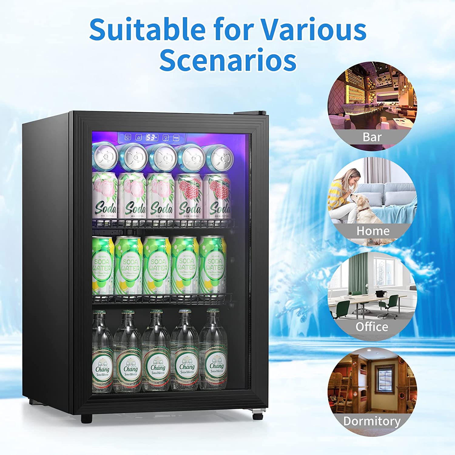 Antarctic Star W6870 2.4 Cubic Feet Beverage Mini Fridge Electronic Temperature Control New