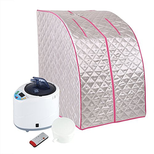 Qioni Fumigation Machine, Portable 2L Steam Sauna Spa Home Tent Pot Machine Slimming Weight Loss Therapy, Anti Explosion and Leakage Prevention(110V/US Plug)