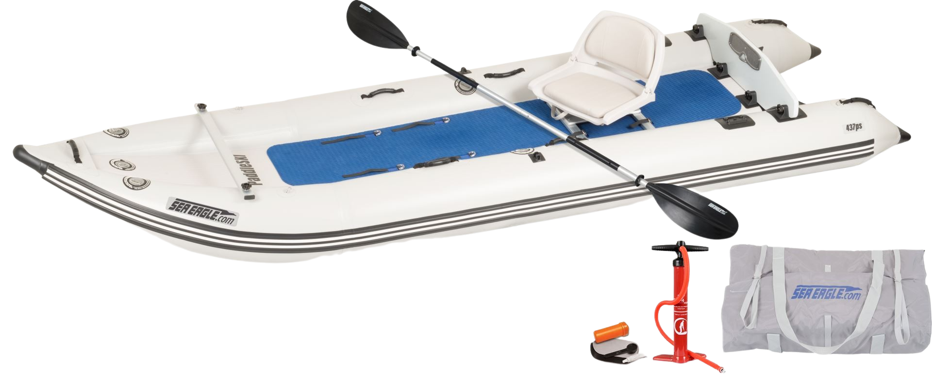 Sea Eagle 437PSK_ST PaddleSki Inflatable Catamaran Boat Solo Start-up Package New