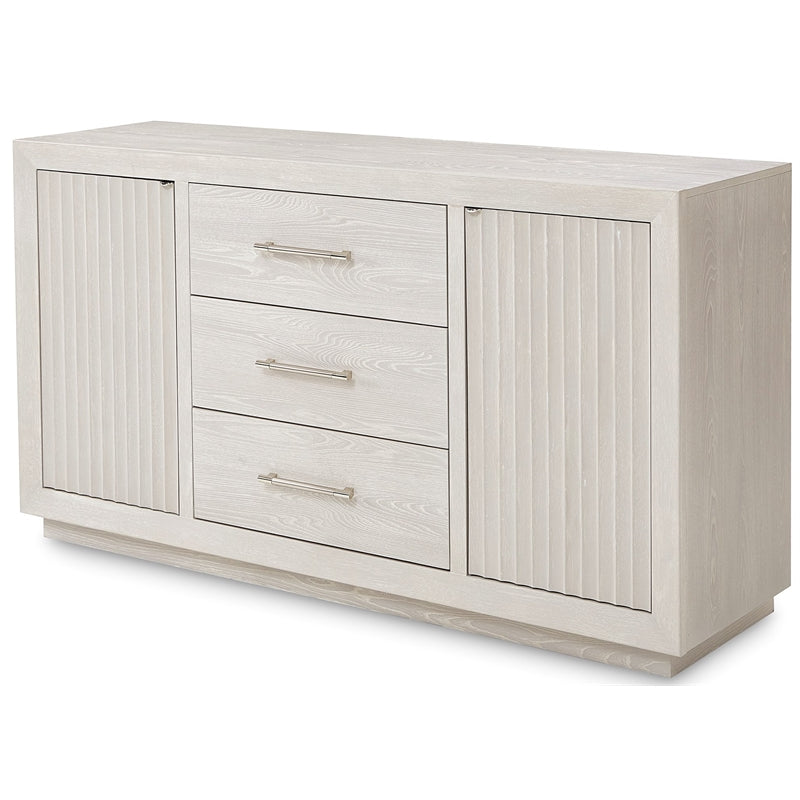Verbier 3 Drawer Credenza in Nimbus Gray Finish Color Wood