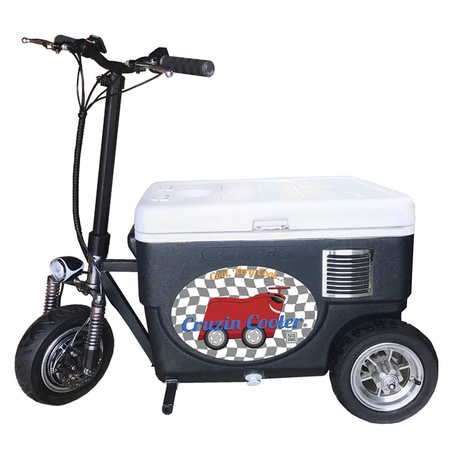 Cruzin Cooler CZHBBLACK Sport 500W 48V 3 Speed Motorized Ice Chest Scooter Black New