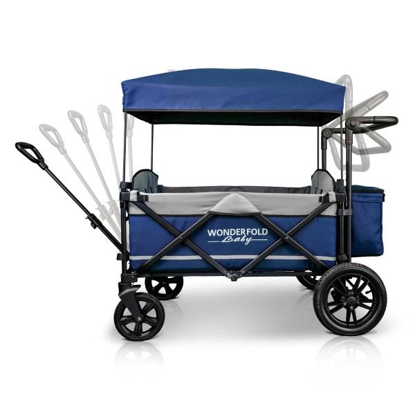 WonderFold Baby X4 Push/Pull 4-Passenger Quad Stroller Wagon Navy New