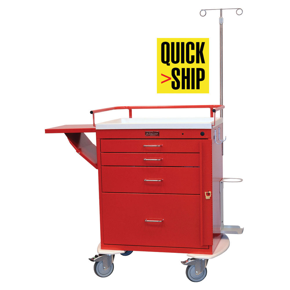 Harloff Classic Line Emergency Cart, 4 Drawers, Specialty Package