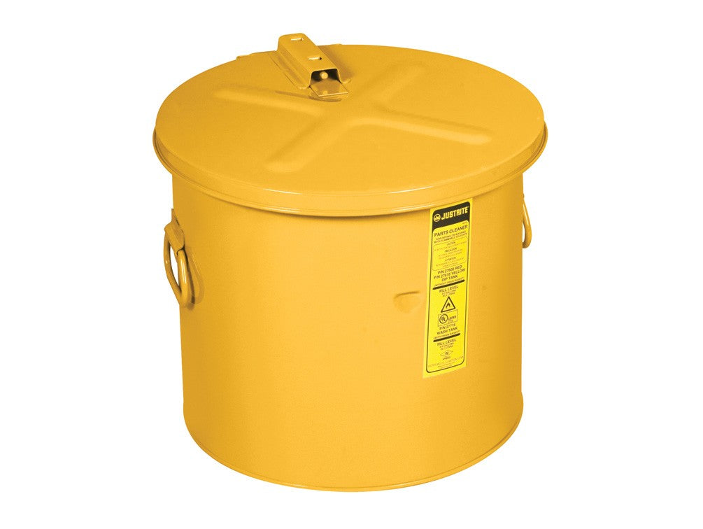 Justrite 8 Gallon Dip Tank for Cleaning Parts, Manual Cover with Fusible Link, Steel