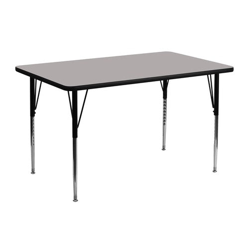 Gray Flash Furniture Gray Preschool, 24''W x 48''D x 17.5'' - 25.5''H