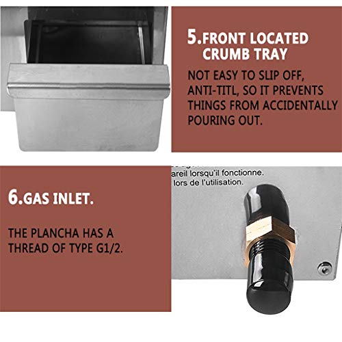 KRLZA sklzj BBQ 3/4 Burners Gas Grills Steak Beaf Frying Griddle Plancha Iron Cooking Plate Outdoor Teppanyaki Tools (Size : 4 Burner)