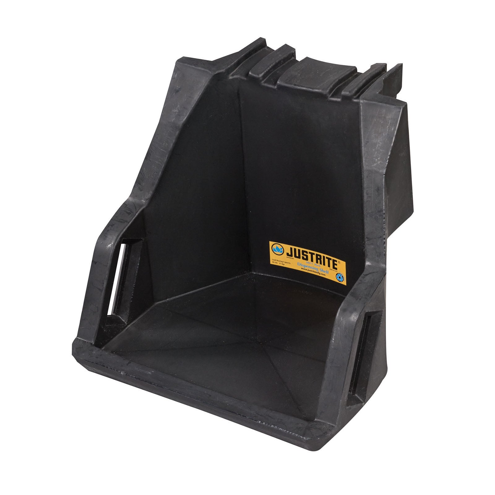 Justrite EcoPolyBlend™ Drum Management Dispensing Shelf Mounts to Stack Module, Recycled Polyethylene
