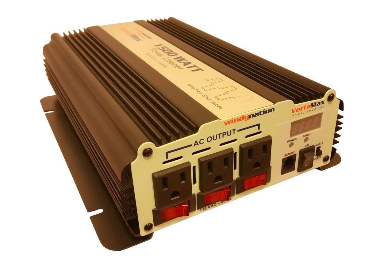 WindyNation SOK-100WPI-15 Complete 100 Watt Solar Panel Kit with 1500W VertaMax Power Inverter for 12 Volt Battery Systems New