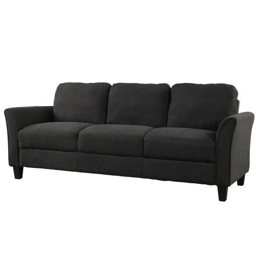 UNIROI Piece Living Room, 3 Seats Loveseat Single Chair Sofa Set, Black