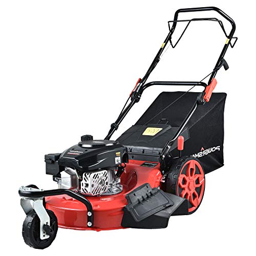 PowerSmart Lawn Mower, 20-inch & 170CC, Gas Powered Lawn Mower, 4-Stroke Engine Self-Propelled Lawn Mower, 3-in-1 Gas Mower, 8 Adjustable Heights (1.2''-3.15''), PSS2020