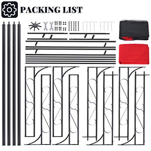 Quictent 10x10 Metal Gazebo with Mosquito Netting Soft top Screened Gazebo Canopy Heavy Duty and Waterproof for Patios, Deck and Backyard (Red)