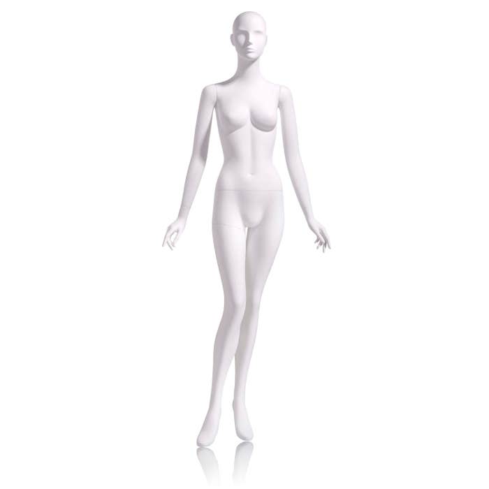 Econoco Female-Abstract Head Facing Straight, Arms at Side, Right Leg Slightly Bent