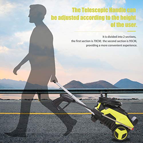 TEANDE 3800PSI Pressure Washer, TED5255 Smart Electric Pressure Washer 2.8 GPM Three Modes of Touch Screen Adjustable Pressure with Telescopic Handle