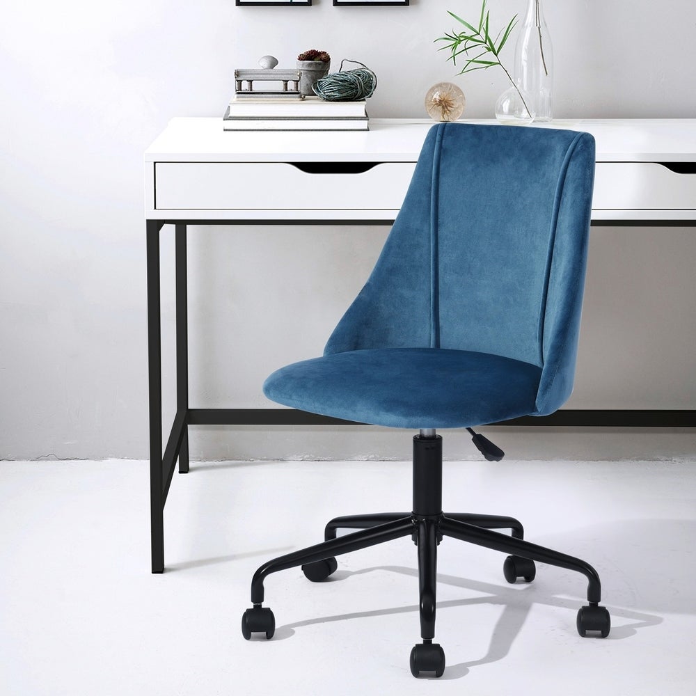 Porch & Den Voges Ergonomic Home Office Chair - Dark Blue