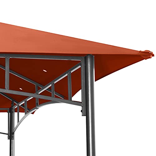 ABCCANOPY 11x11 Patio Gazebos for Patios Double Roof Soft Canopy Garden Backyard Gazebo for Shade and Rain, Rust Red