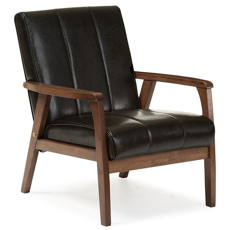 Baxton Studio Nikko Faux Leather Accent Chair