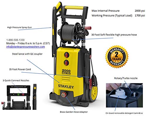 STANLEY SHP2000 Electric Power Washer, Medium, Yellow