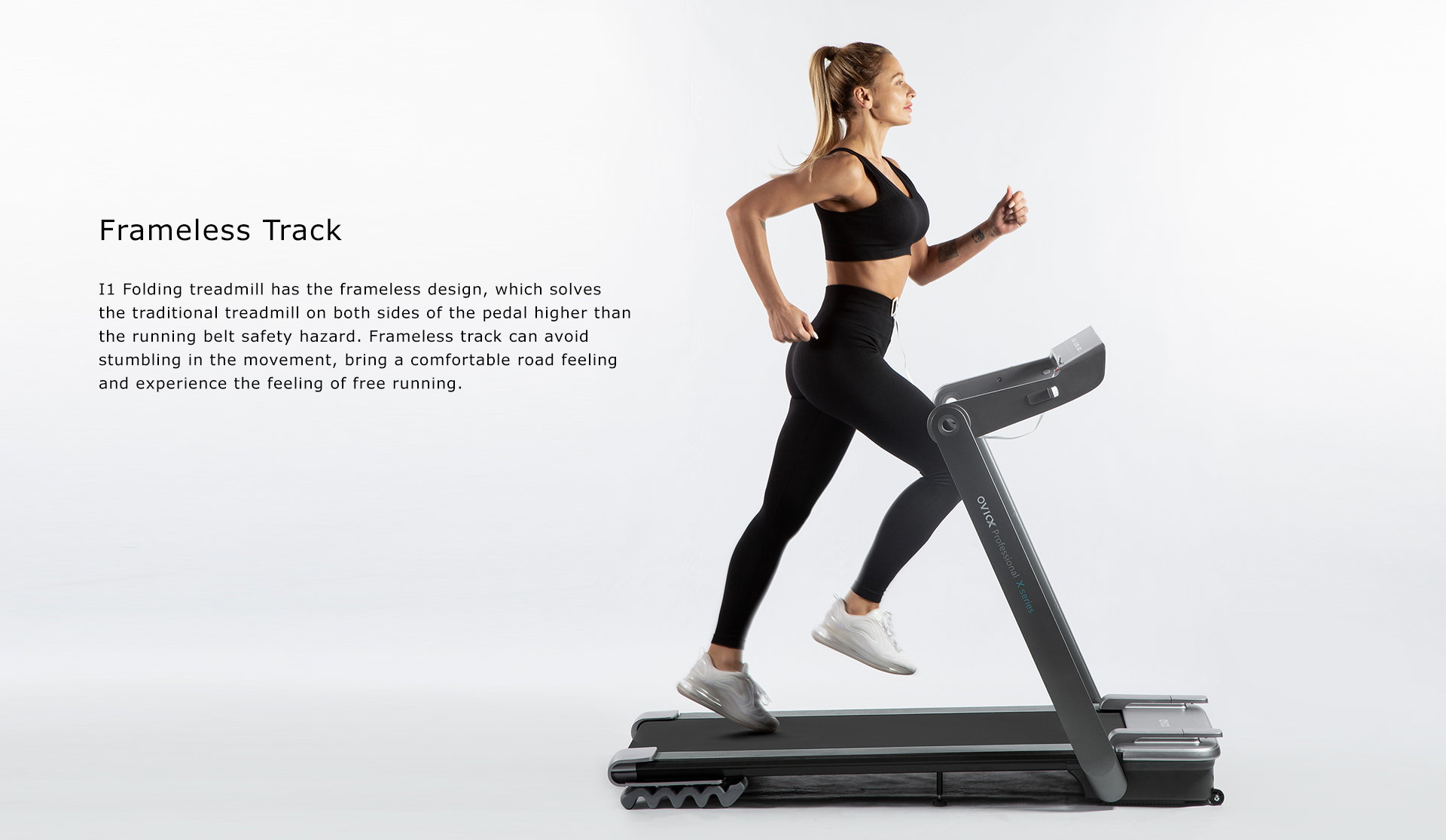OVICX OS-TMILL-I1 Flat Folding Treadmill with Bluetooth Connectivity New