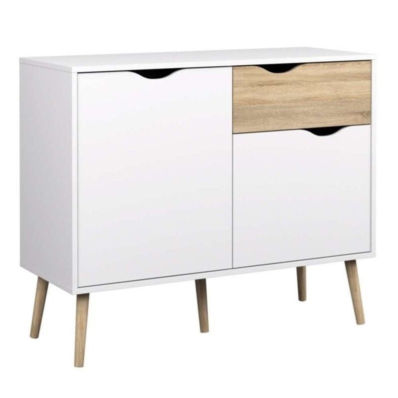 Sideboard in White and Oak Structure