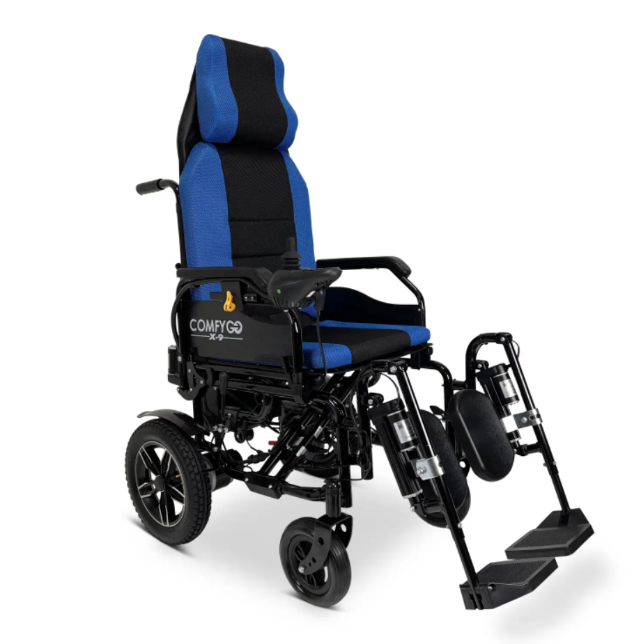 ComfyGO X-9 Max Electric Wheelchair with Automatic Recline 17 Mile Range New