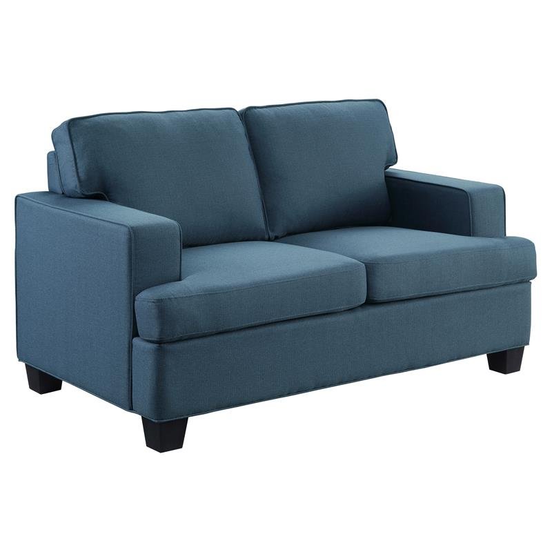 Transitional Textured Fabric Loveseat