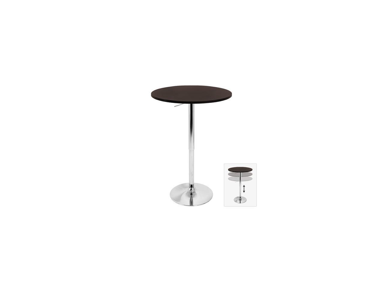 LumiSource Adjustable Bar Table w/ Brown Top BT-ADJ23TW BN