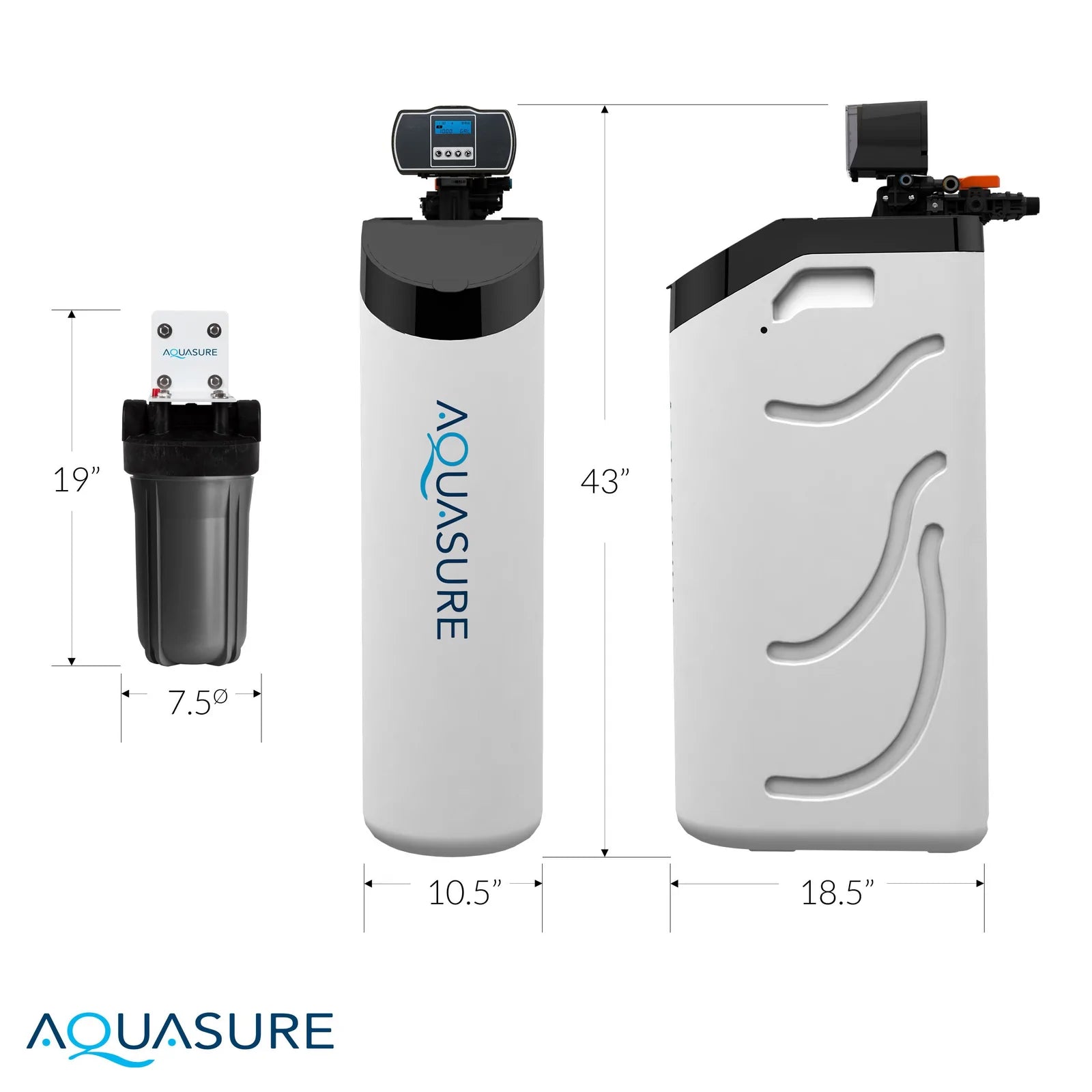 Aquasure AS-HL34A 32,000 Grain Harmony Lite All in One Cabinet Style Water Softener New