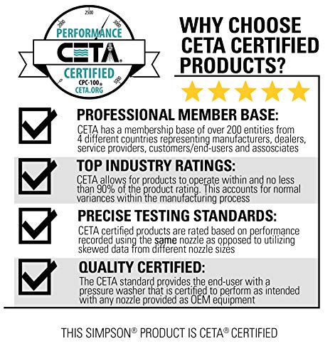 Simpson Cleaning 61016 2300 PSI at 1.2 GPM Simpson Electric Pressure Washer, Black