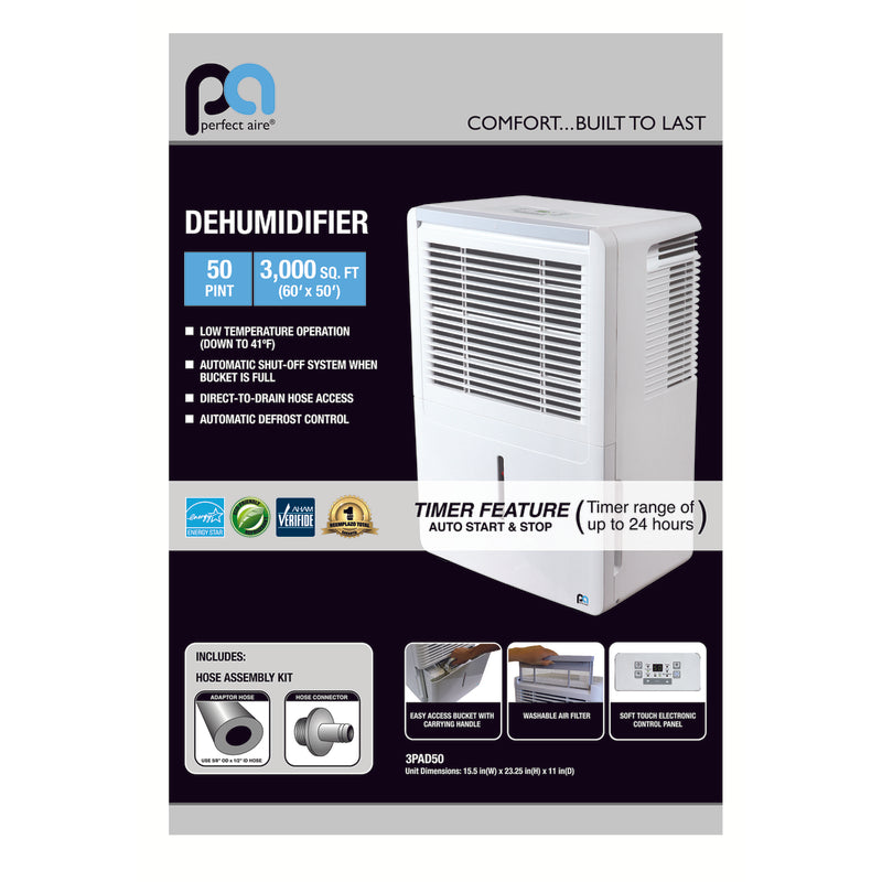 Perfect Aire  3000 sq. ft. 50 pt. Dehumidifier