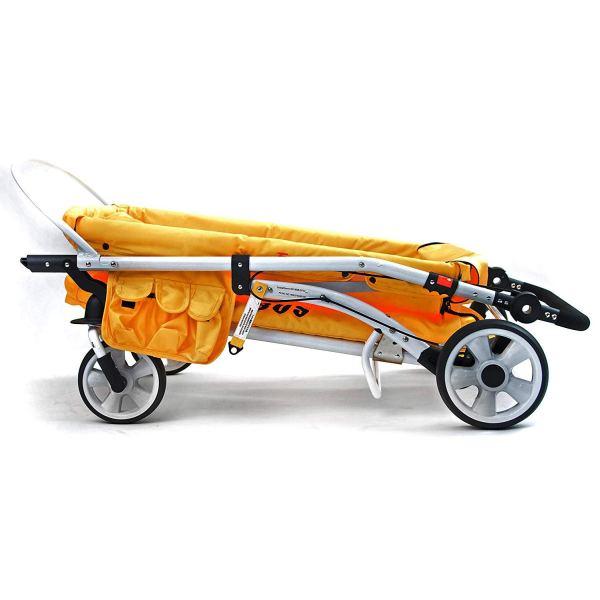 WonderFold Baby MJ06 Multi-Purpose Folding Kids School Bus Quad Stroller Wagon New