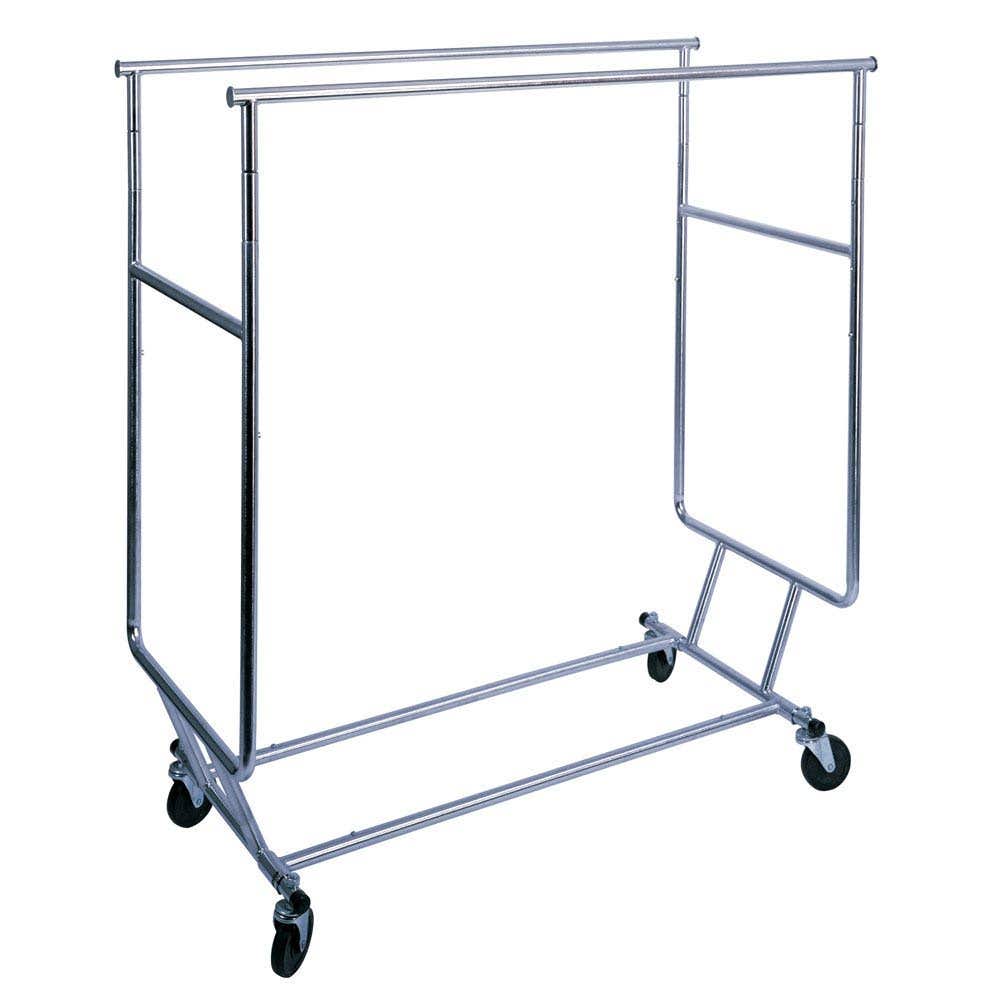 Econoco Collapsible Garment Rack w/ Double Round Tubing Hangrail