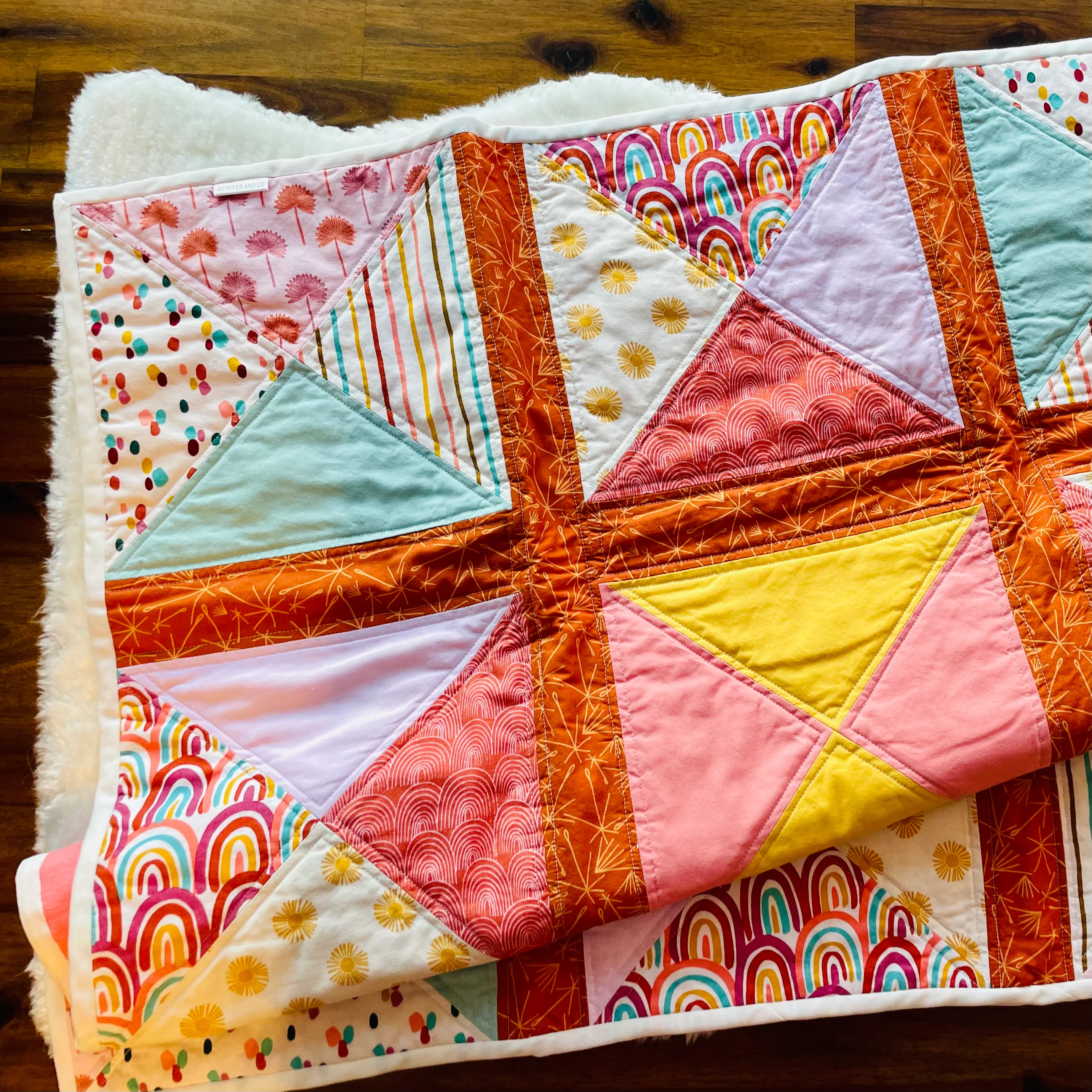Quilt in Pastels and Rainbows