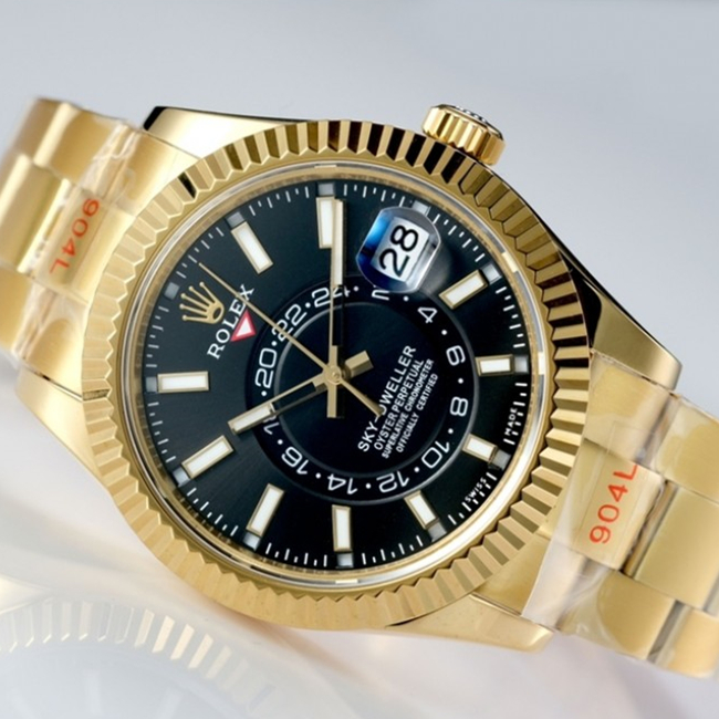 Sky-Dweller Gold Black Index Dial 42mm