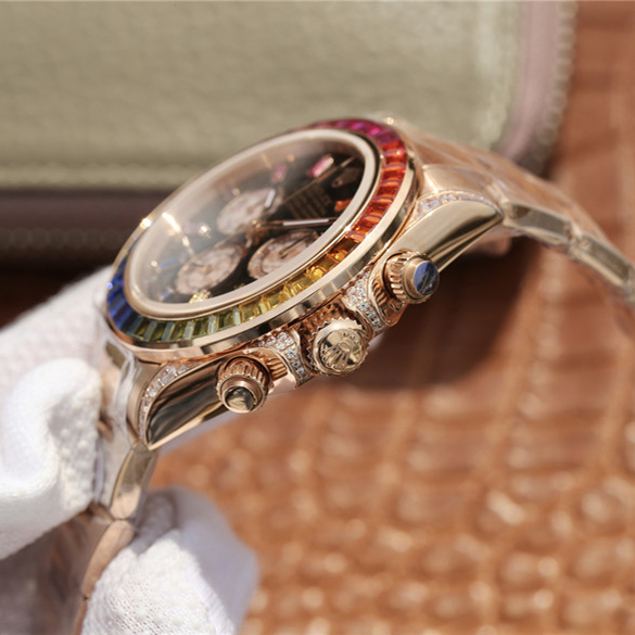 Daytona Rainbow Rose Gold Black Dial 40mm