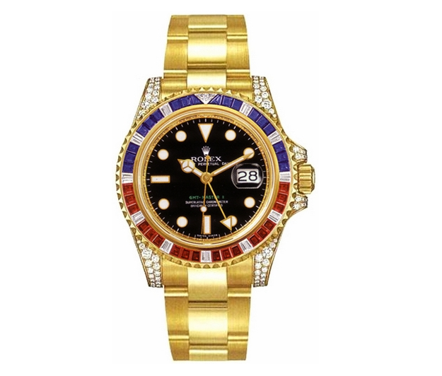GMT-Master II Gold Blue&Red Diamonds 40mm