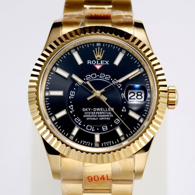 Sky-Dweller Gold Black Index Dial 42mm