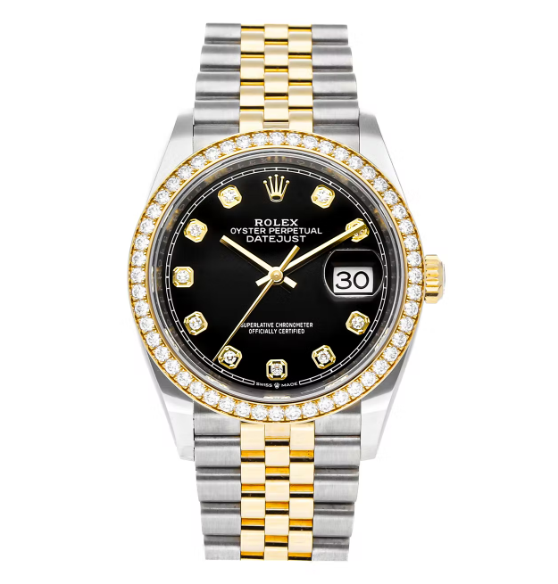 Datejust Black dial set with diamonds 36mm