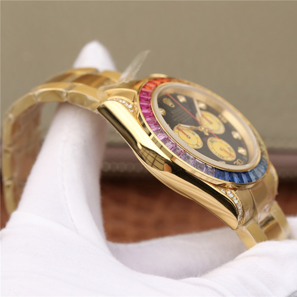 Daytona Rainbow Diamond Yellow Gold 40mm