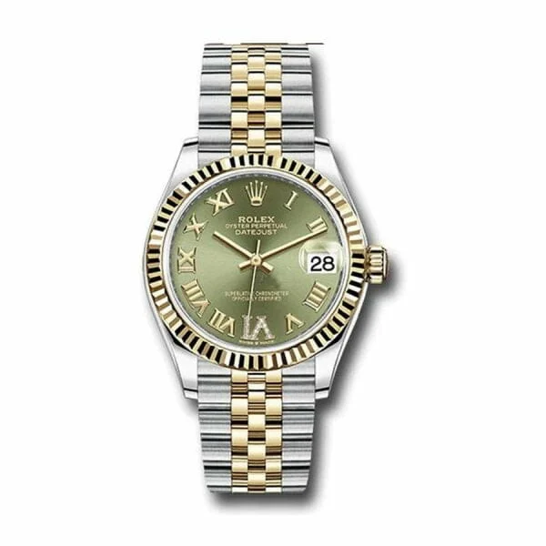 Rolex Datejust 278273 Yellow Gold  Green  Dial Jubilee Replica