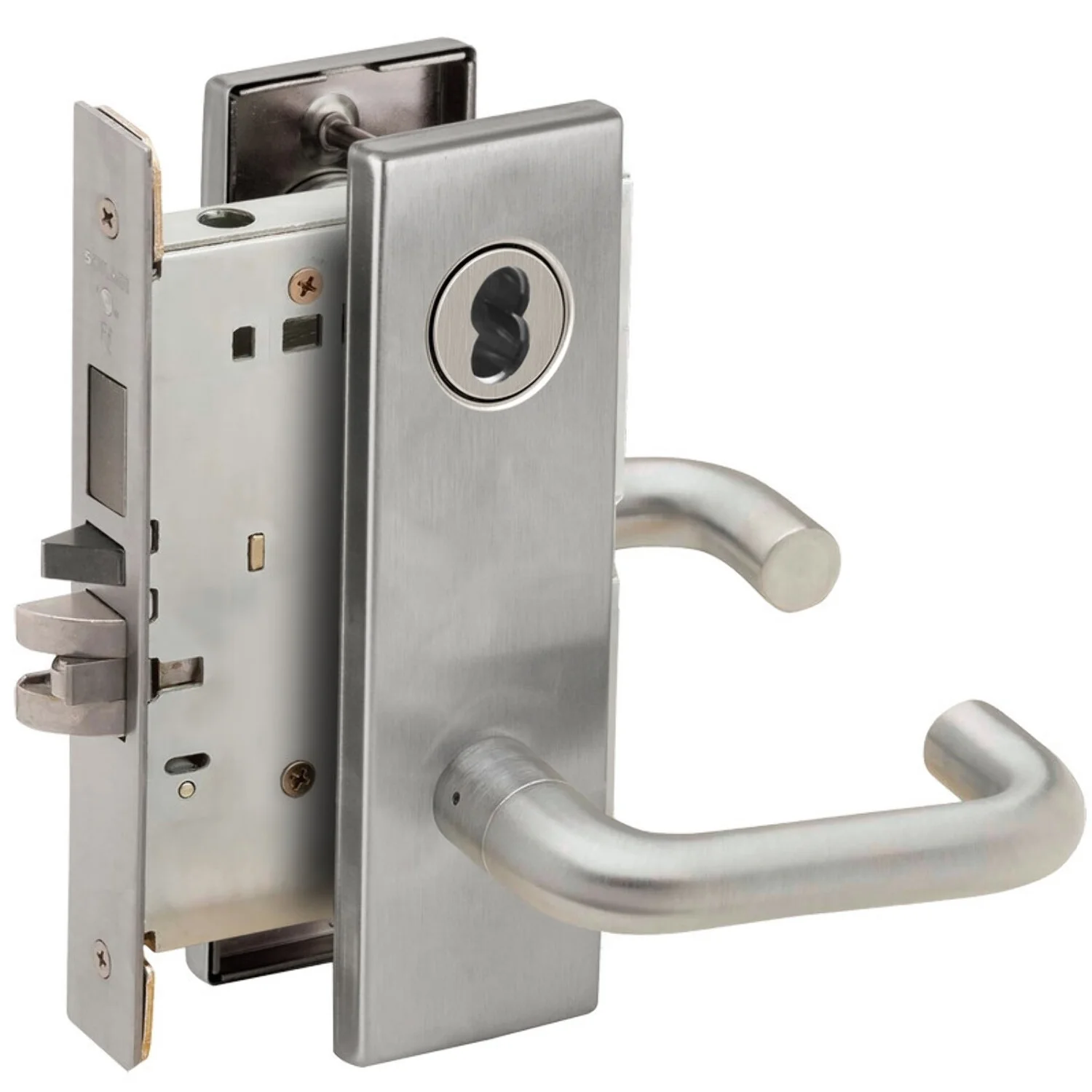 Schlage L9453B 03N 626 Entrance Mortise Lock with Deadbolt 03N Design SFIC Prep Less Core Satin Chrome