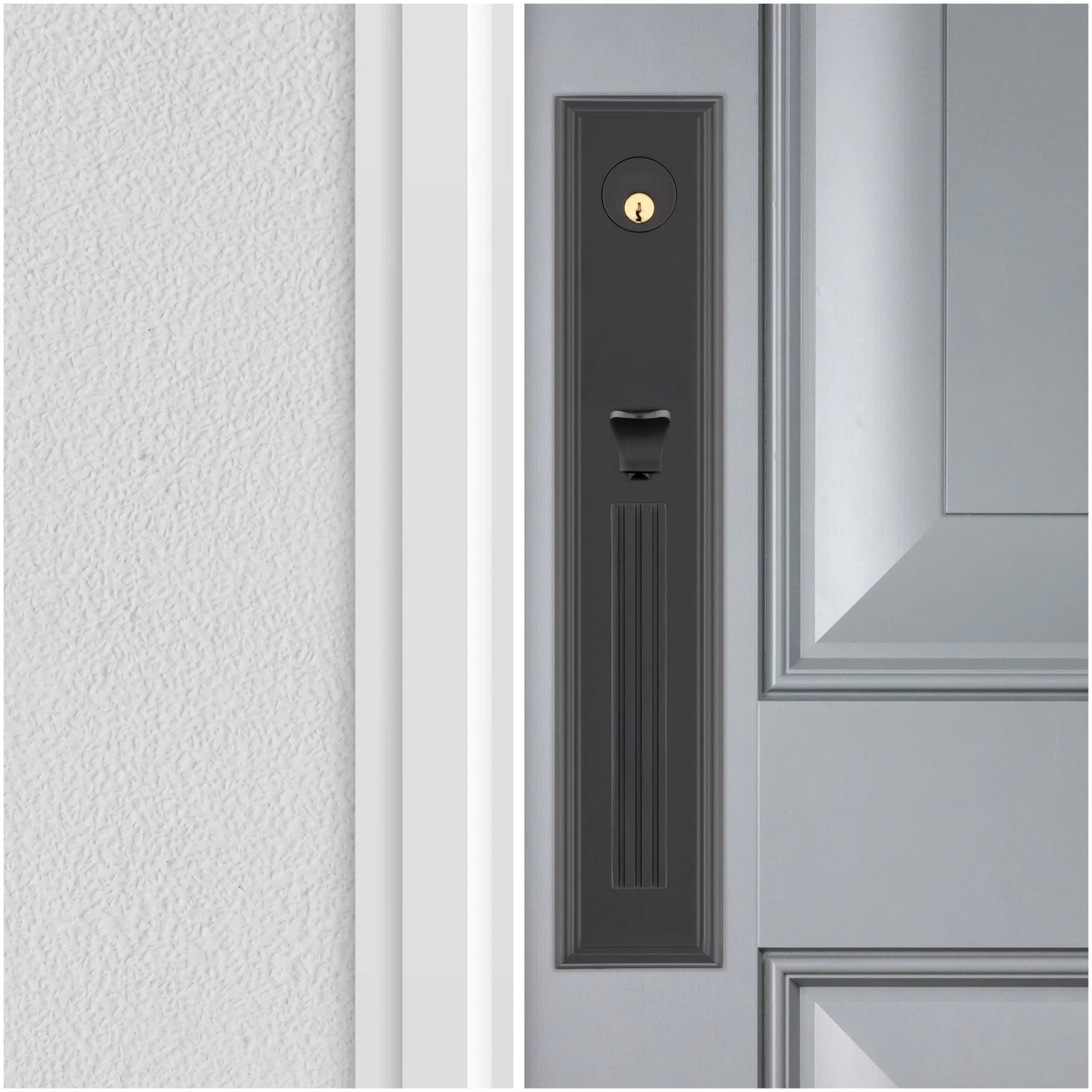 Baldwin 85342.Entr Tremont Full Plate Single Cylinder Keyed Entry Handleset - Brass