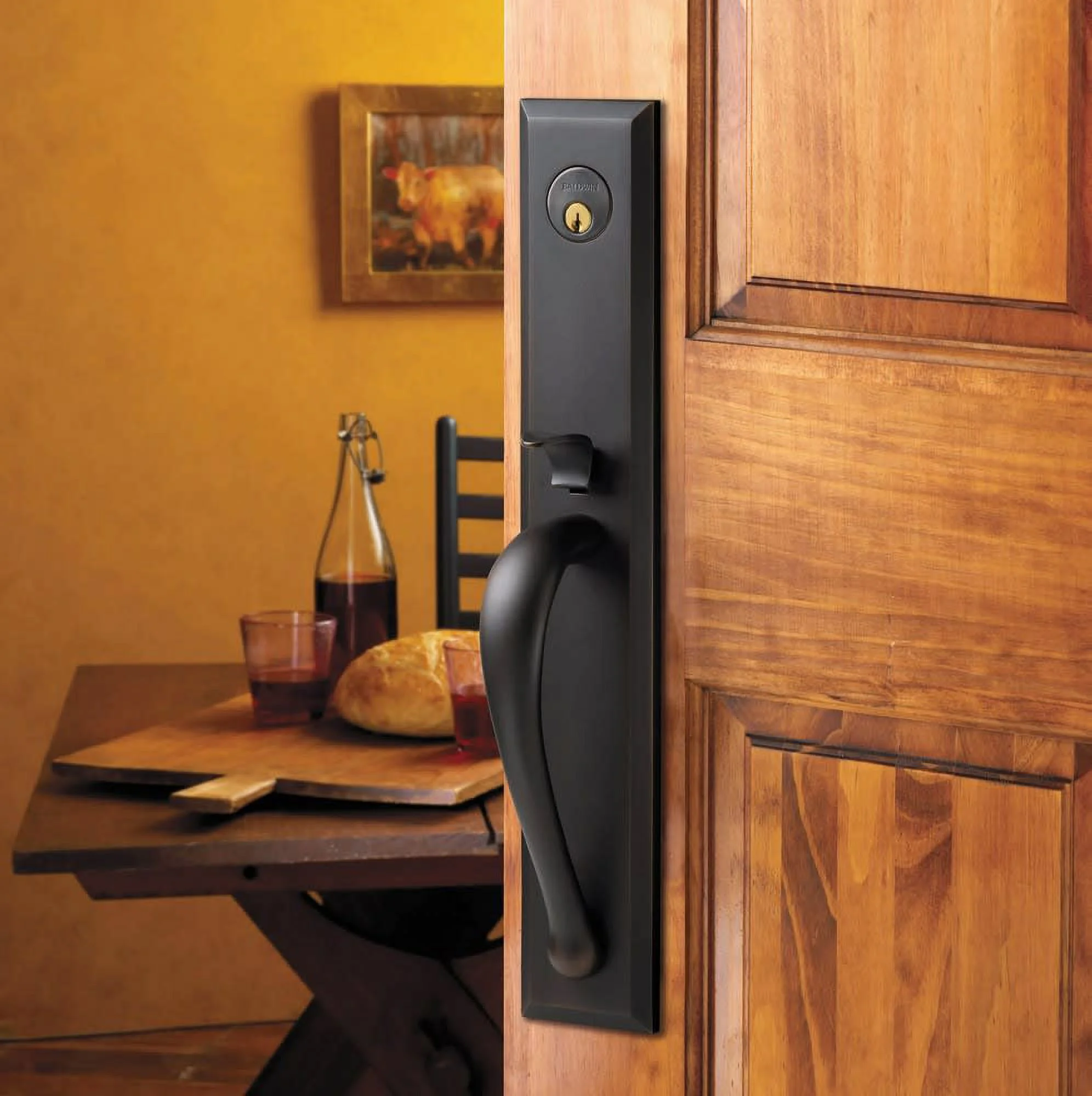 Baldwin 6403.Entr Cody Style Full Escutcheon Single Cylinder Handleset - Black