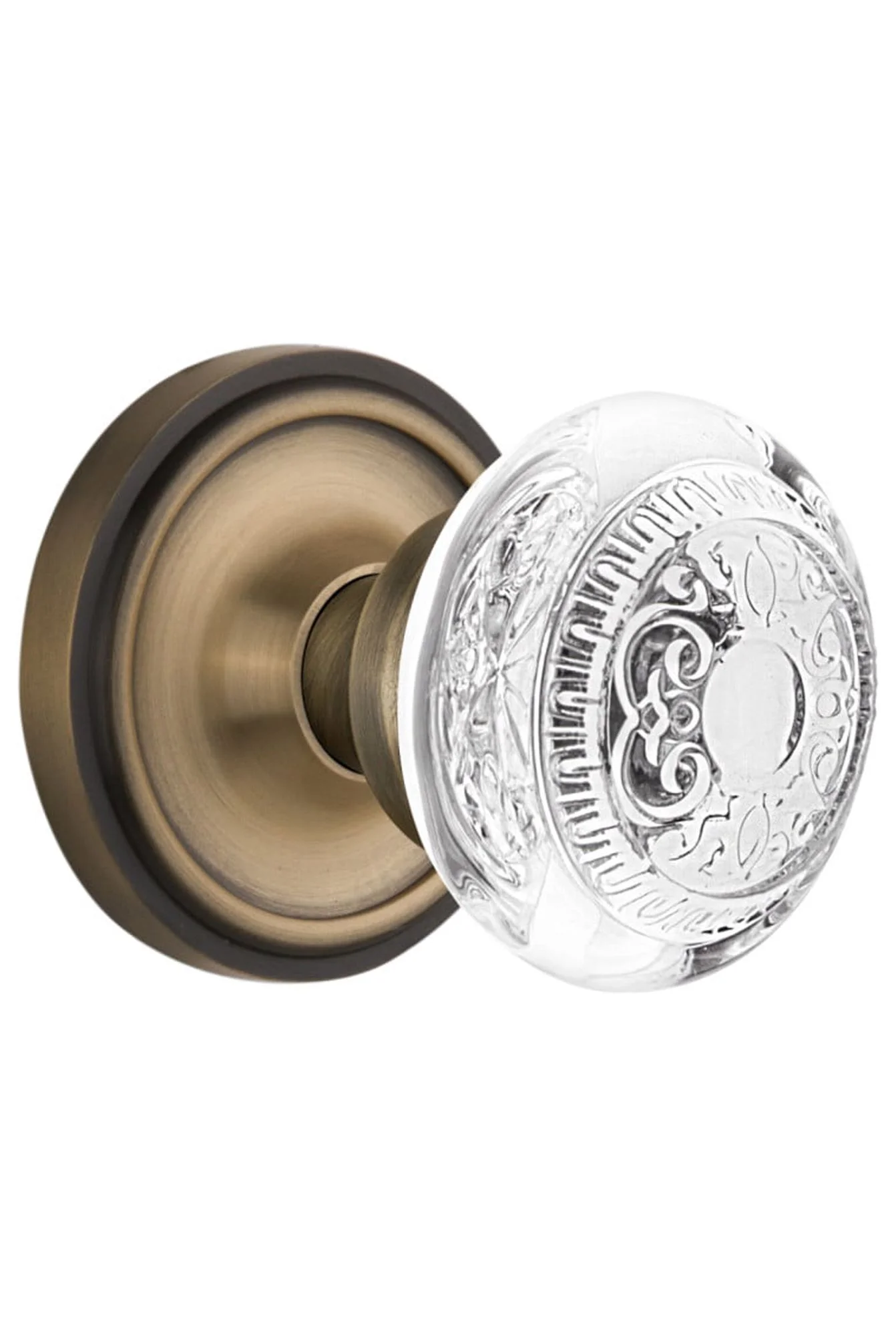 Nostalgic Warehouse Egg and Dart Interior Mortise Door Knob with Rosette