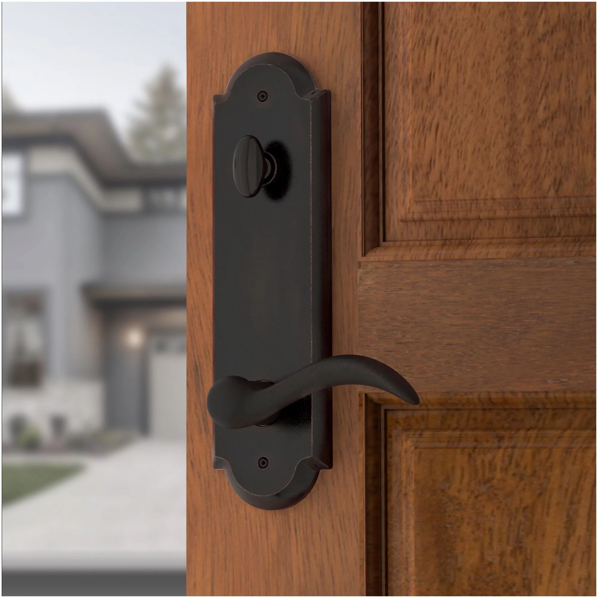 Baldwin Ee.Elkxarc.R.Rae Elkhorn Full Plate Single Cylinder Keyed Entry Handleset - Bronze