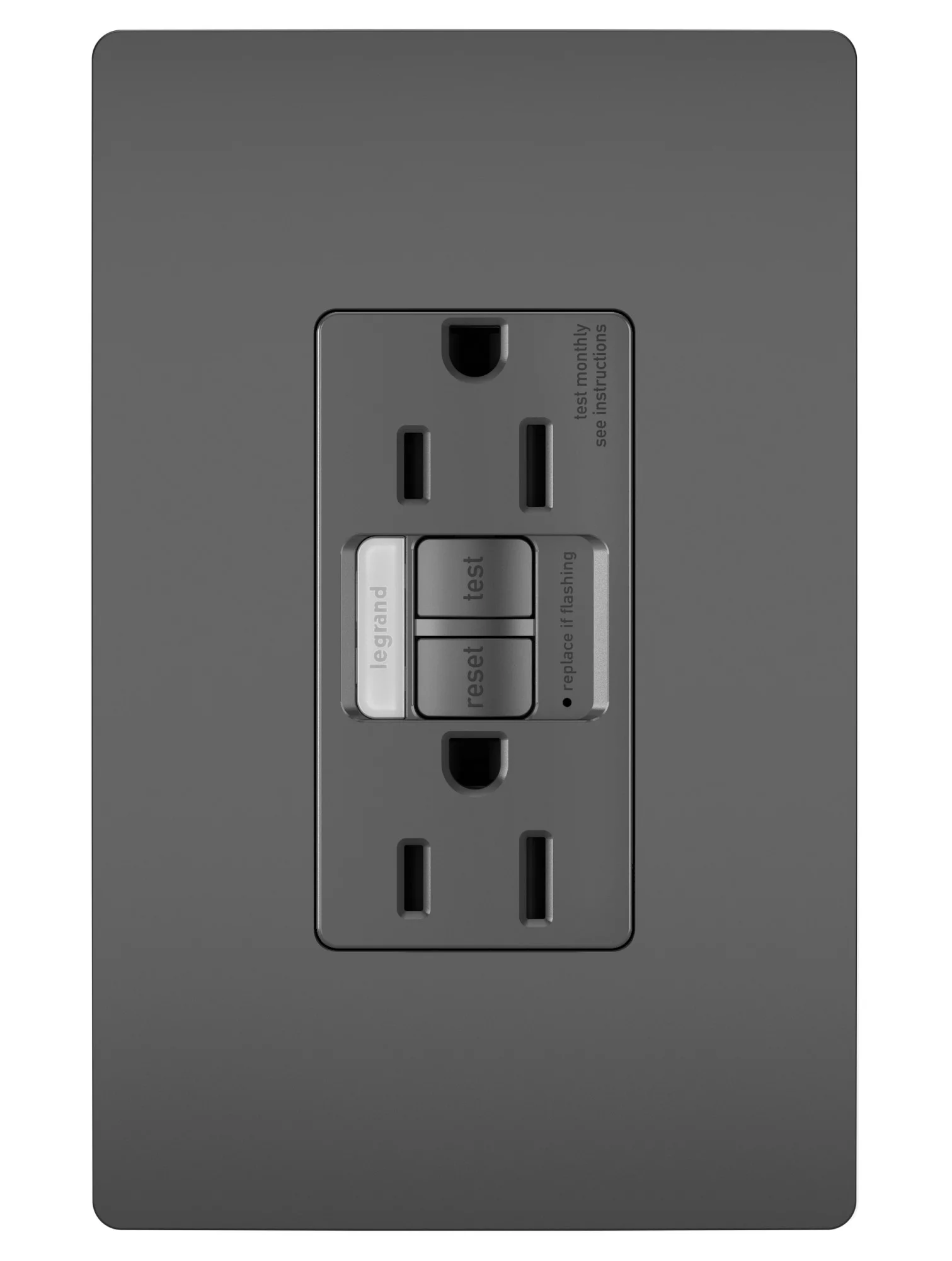 Legrand 1597Ntltr Radiant 15 Ampere Self-Test Night Light Gfci Electrical Outlet - Black