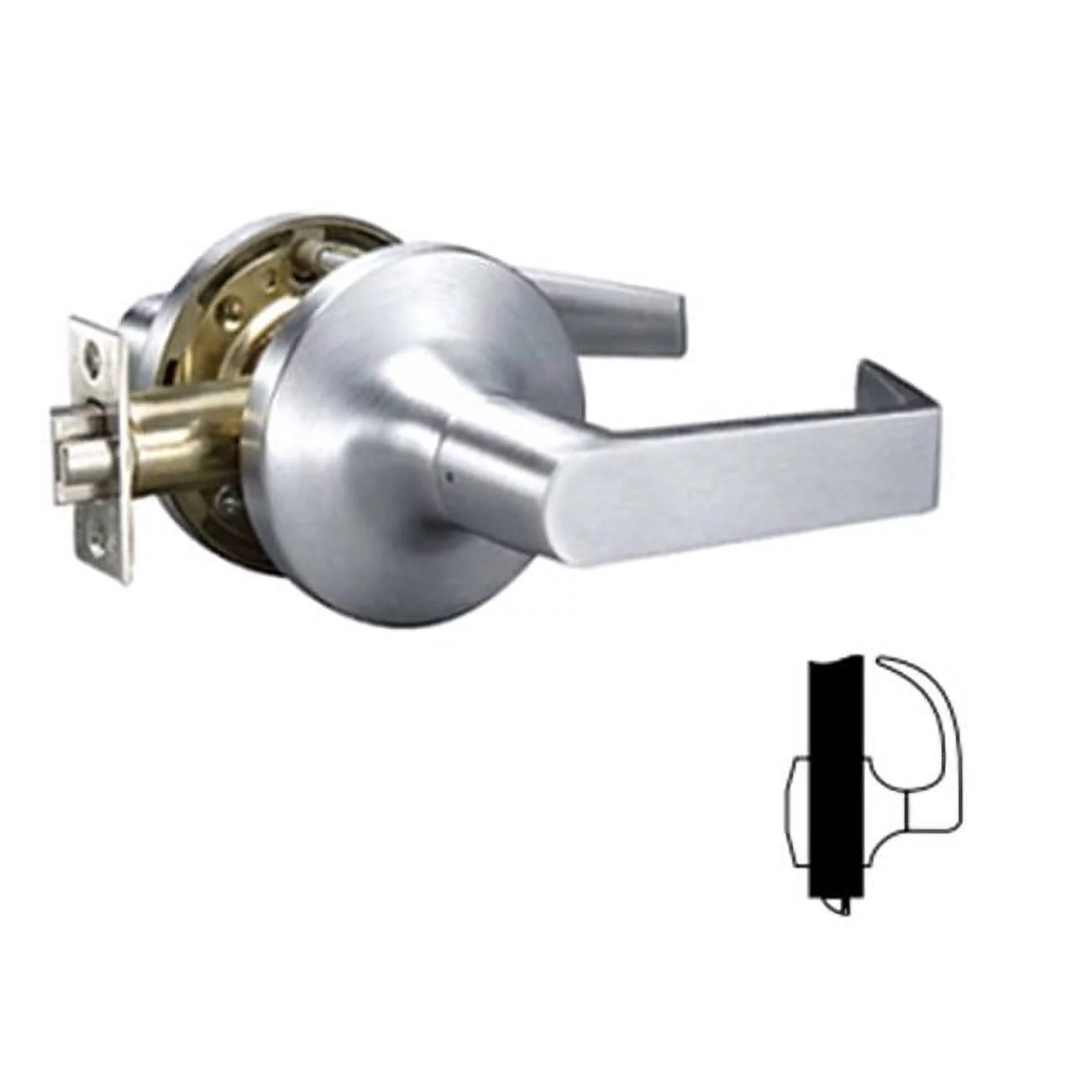 2.75 in. Backset Commercial Communicating Passage Augusta Lever Grade 1 Cylindrical Lock, Satin Chrome