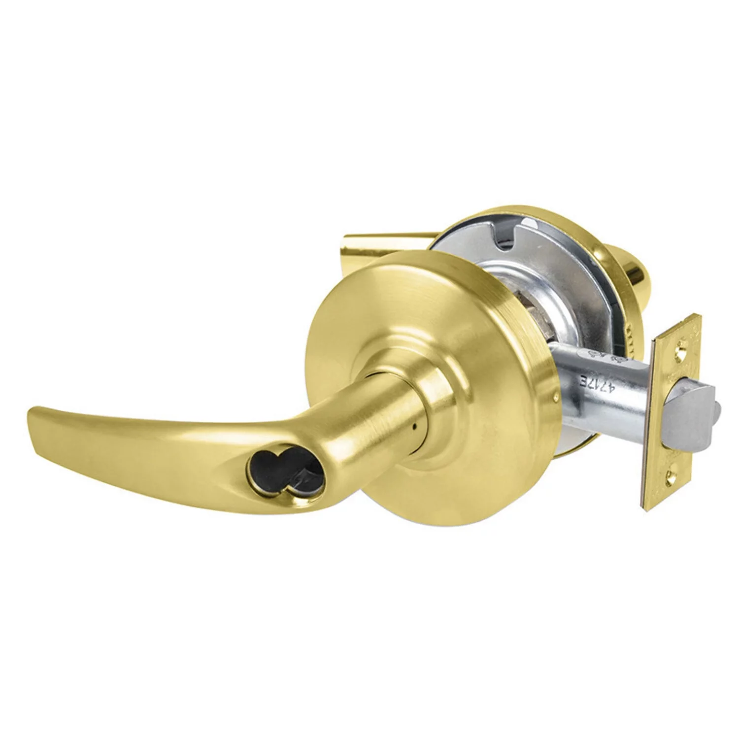 Schlage ND73JD ATH 606 Grade 1 Corridor Lock Athens Lever Schlage FSIC Prep Less Core Satin Brass Finish Non-Handed