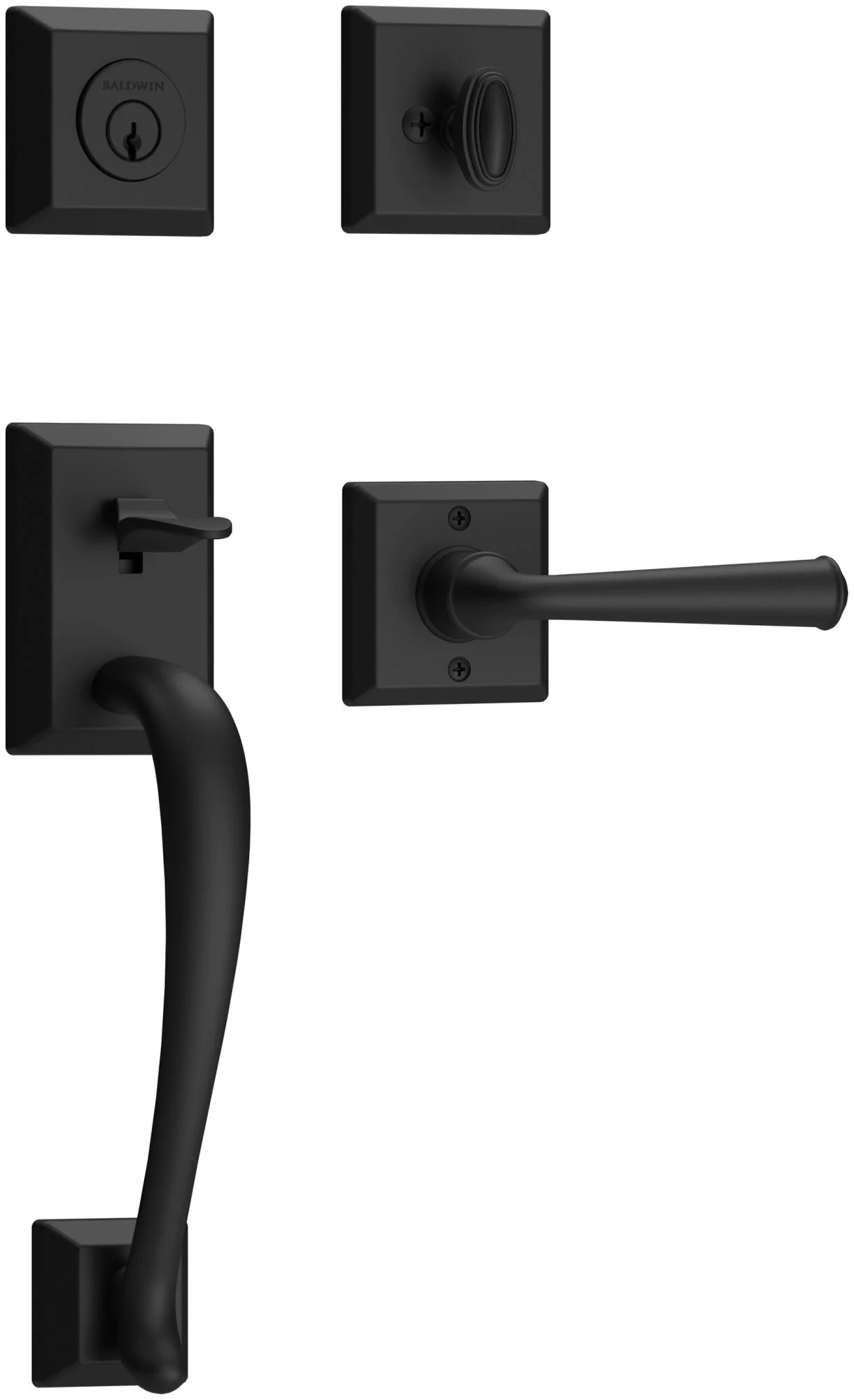 Baldwin Sc.Napxfed.R.Tsr Napa Sectional Single Cylinder Keyed Entry Handleset - Black