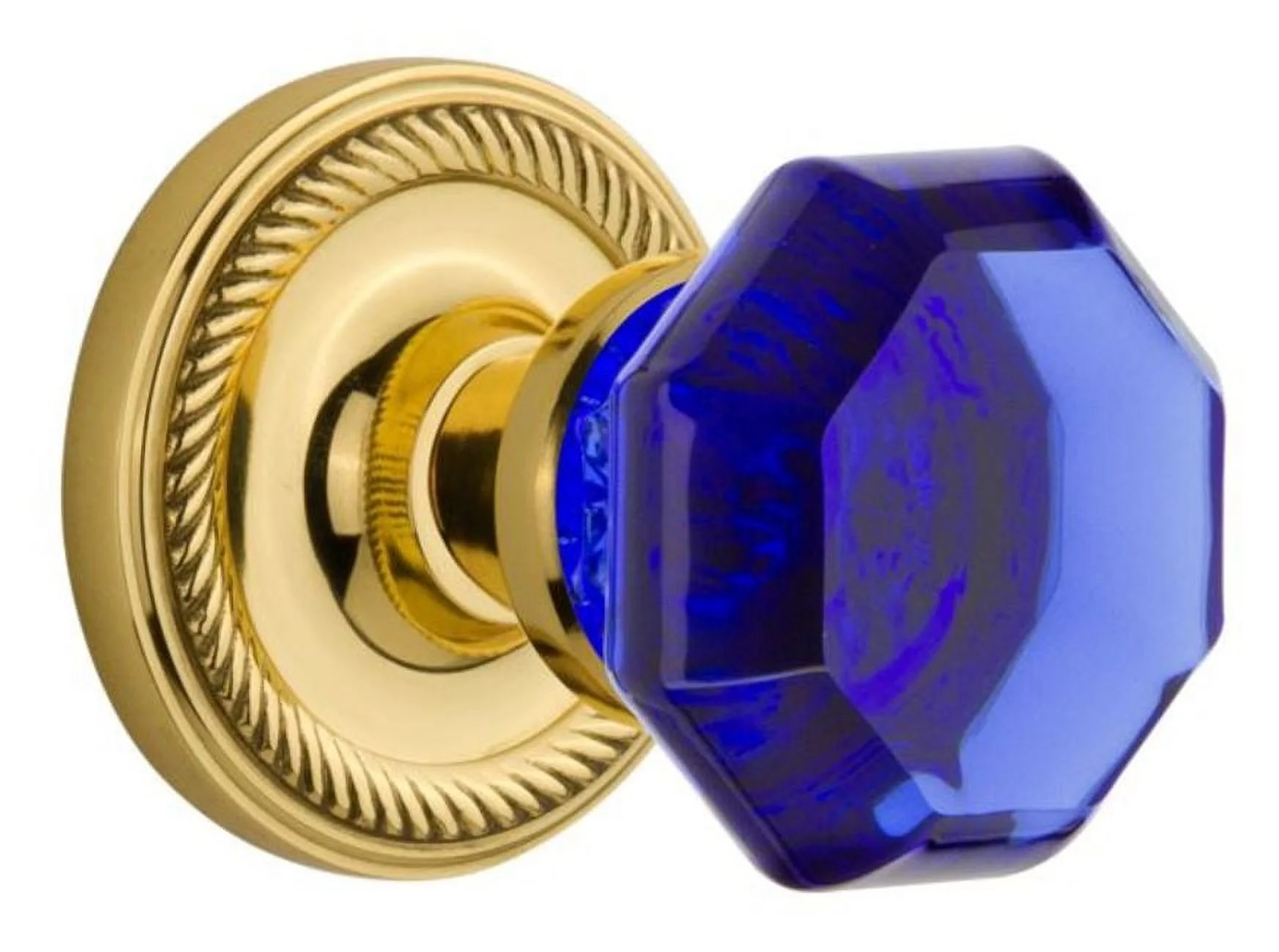 Nostalgic Warehouse Ropwac_Psg_234_Nk Rope Solid Brass Rose Passage Door Knob Set - Brass