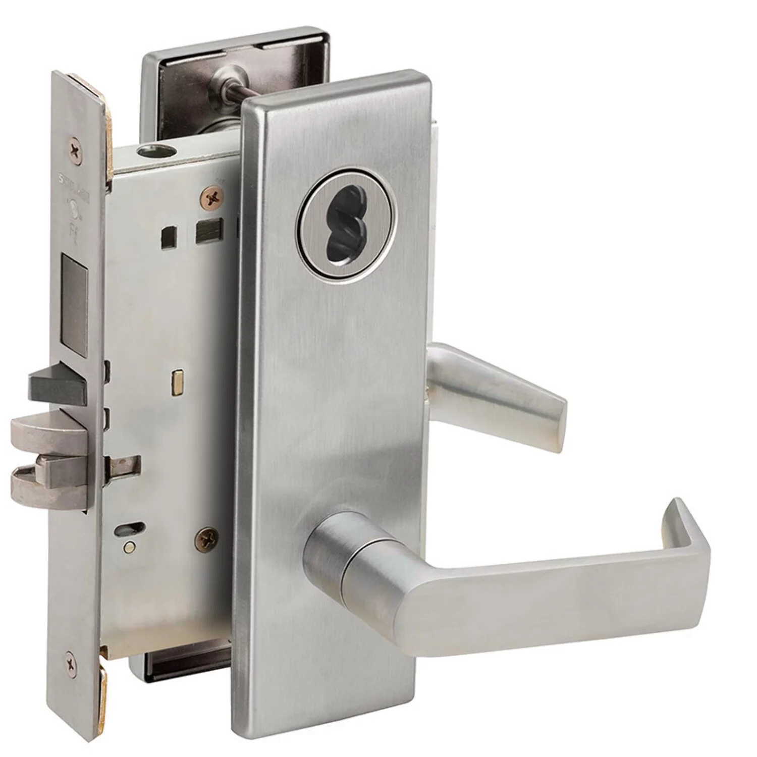 Schlage L9453B 06N 626 Entrance Mortise Lock with Deadbolt 06N Design SFIC Prep Less Core Satin Chrome